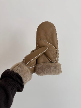 Shearling Mittens - Cookies