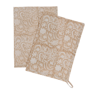 Clementine Block Print Tea Towels - Set of 2