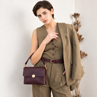 Kamiko Pebbled Bag - Bordeaux