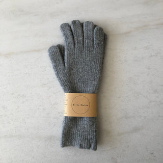 Fuzzy Wool Screen Touch Gloves- Light Grey