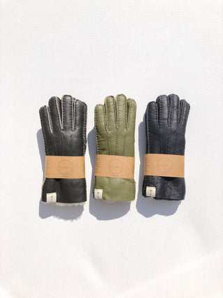 Shearling Glove - Dark Grey