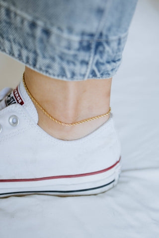 Gold Filled Rope Chain Anklet