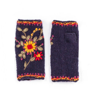 Olivia Knit Wool Handwarmers – Navy
