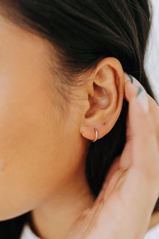 Minimal Clicker Huggies - Sterling Silver