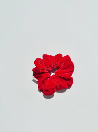 Silk Velvet Scrunchies - Red coral