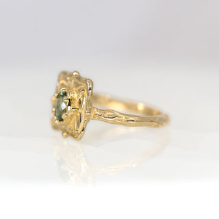Ancient Star Teal Sapphire Ring