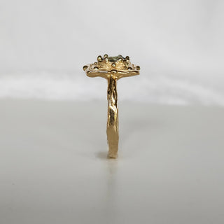 Ancient Star Teal Sapphire Ring