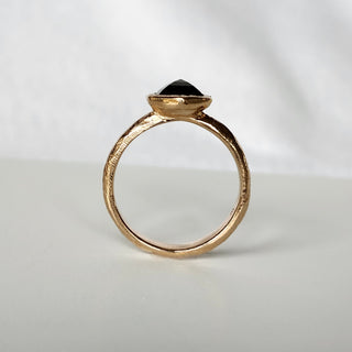 Aureole Hexagon Black Diamond Ring