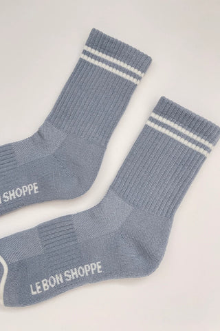 Boyfriend Socks - Blue Grey