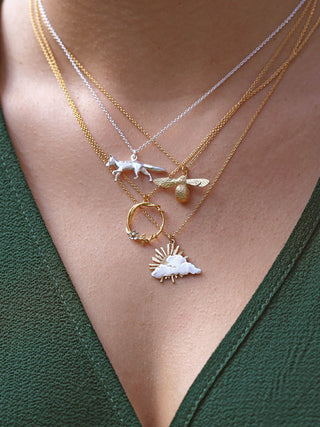 Baby Bee Necklace - Silver