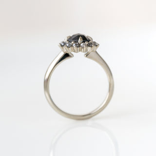 Black Rose Cut Diamond Halo Ring