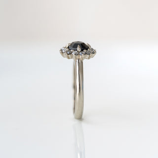 Black Rose Cut Diamond Halo Ring