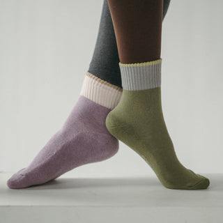 Block Pima Socks - Avocado - S/M