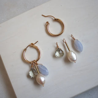 Blue Lace Agate Meha Earrings