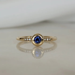 Blue Sapphire and Diamond Ring