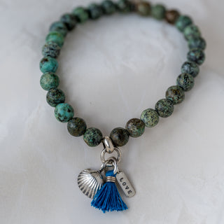 Ocean Dreams Beaded Chinese Turquoise Bracelet