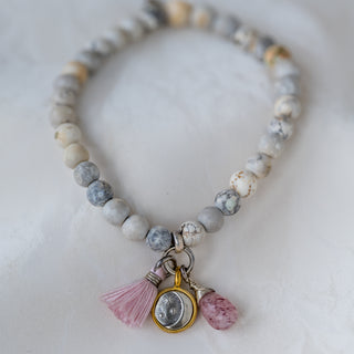 Celestial Beaded Natural Howlite Bracelet