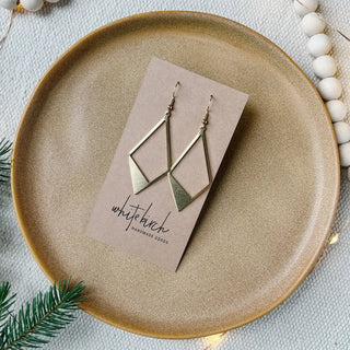 Brass Cut-Out Diamond Statement Earrings: 14k Gold Fill Hooks