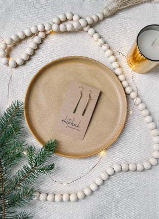 Brass Drop Earrings: 14k Gold Fill Hooks