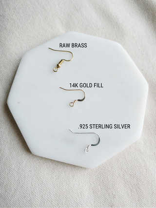 Brass Mini Circle Earrings: 14k Gold Fill Hooks