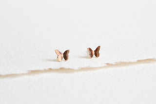 14k Rose Gold Filled Butterfly Studs