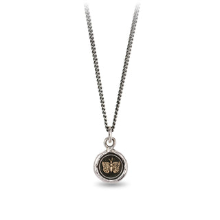 Butterfly 14K Gold on Silver Talisman Necklace