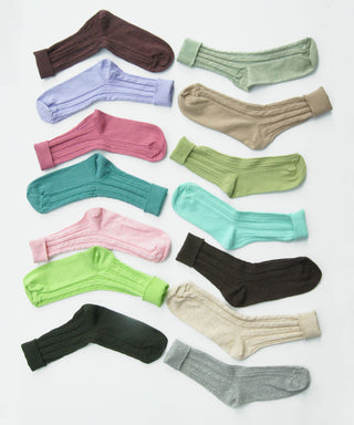 Cable Knit Dress Socks - Grape