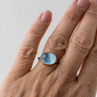 Cabochon Aquamarine Statement Ring