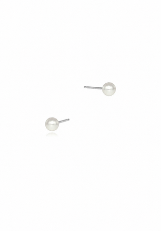 Sterling Silver Pearl Stud Earrings