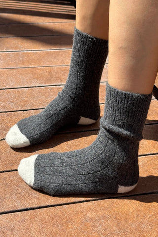 Classic Cashmere Socks - Charcoal Melange