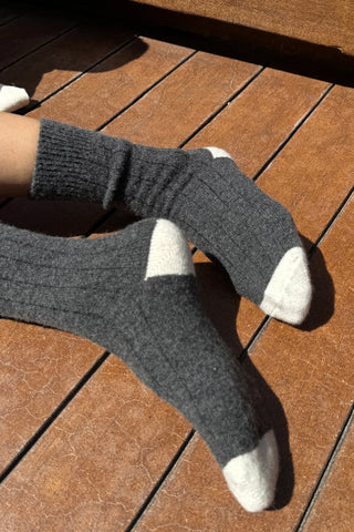 Classic Cashmere Socks - Charcoal Melange
