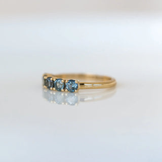 Claw Set Five Green Sapphire Band