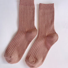 Load image into Gallery viewer, Le Bon Shoppe Her Modal Socks - Coral Glitter