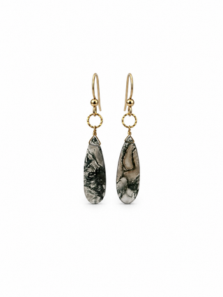 Moss Agate Stone Earrings