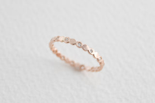 14k Rose Gold-Filled Sparkle Pebble Stacking Ring