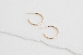 14k Gold Filled Smooth Hoop Earrings - Small