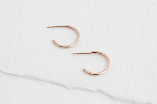 14k Rose Gold Filled Smooth Hoop Earrings - Small