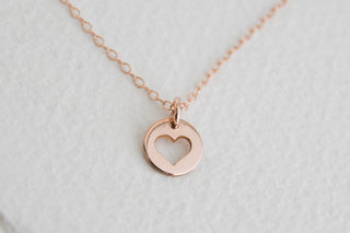 14K Rose Gold Filled Heart Necklace