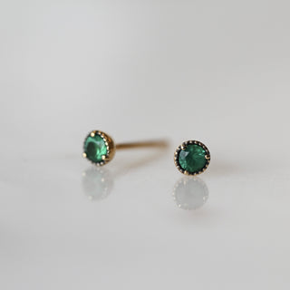 Mini Emerald Stud Earrings