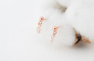14K Rose Gold Filled Daisy Flower Drop Earrings