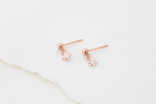 14K Rose Gold Filled Daisy Flower Drop Earrings