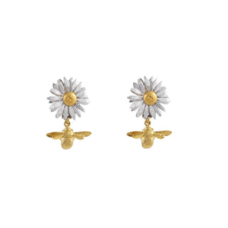 Daisy Stud Earrings with Teeny Tiny Bee Drops