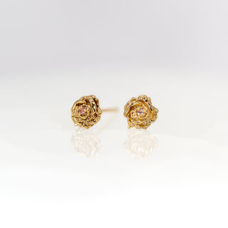 Dewdrop Pink Sapphire Rose Stud