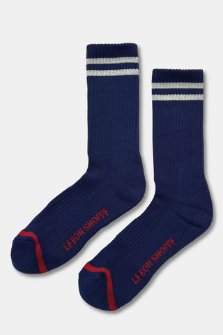 Extended Boyfriend Socks - Navy