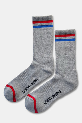Extended Boyfriend Socks - True Grey