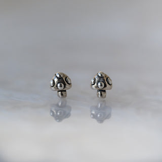 Sterling Silver "Mushroom" Sculpted Studs