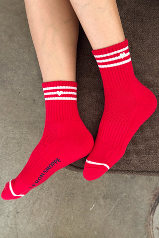 Girlfriend Socks - Scarlet + Heart