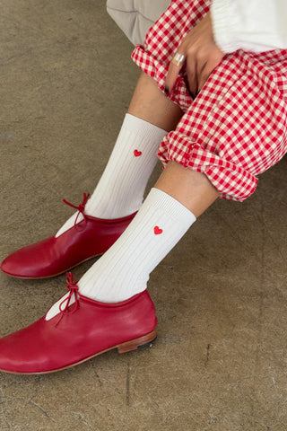 Embroidered Her MC Socks- Classic White