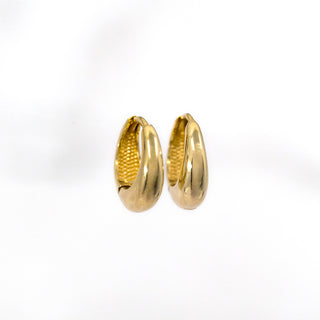 Yellow Gold Oval Tappered Huggies