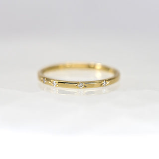 Five Scattered Yellow Diamond Band